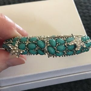 Sliver and Turquoise bracelet with starfish.